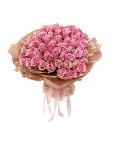 61 İTHAL PEMBE GÜL BUKET 